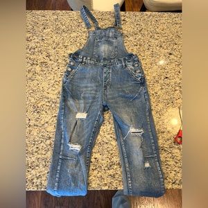 Moschino Distressed Overalls